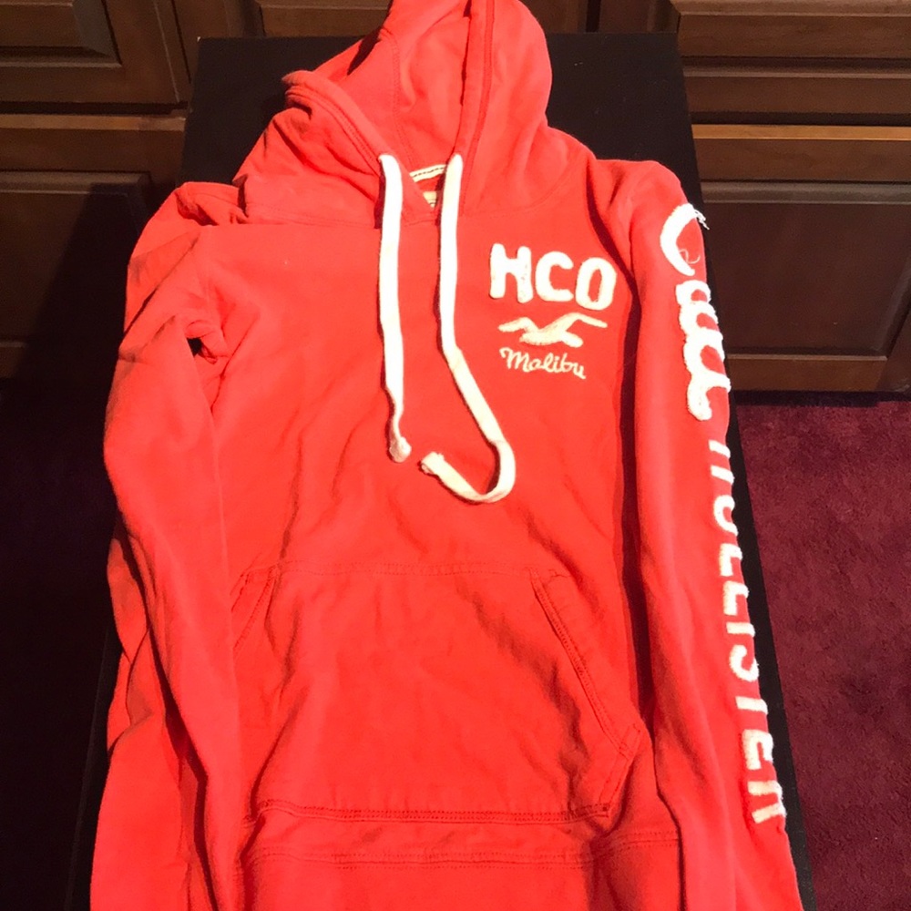 Coral hooded with pockets hoodie from hollister